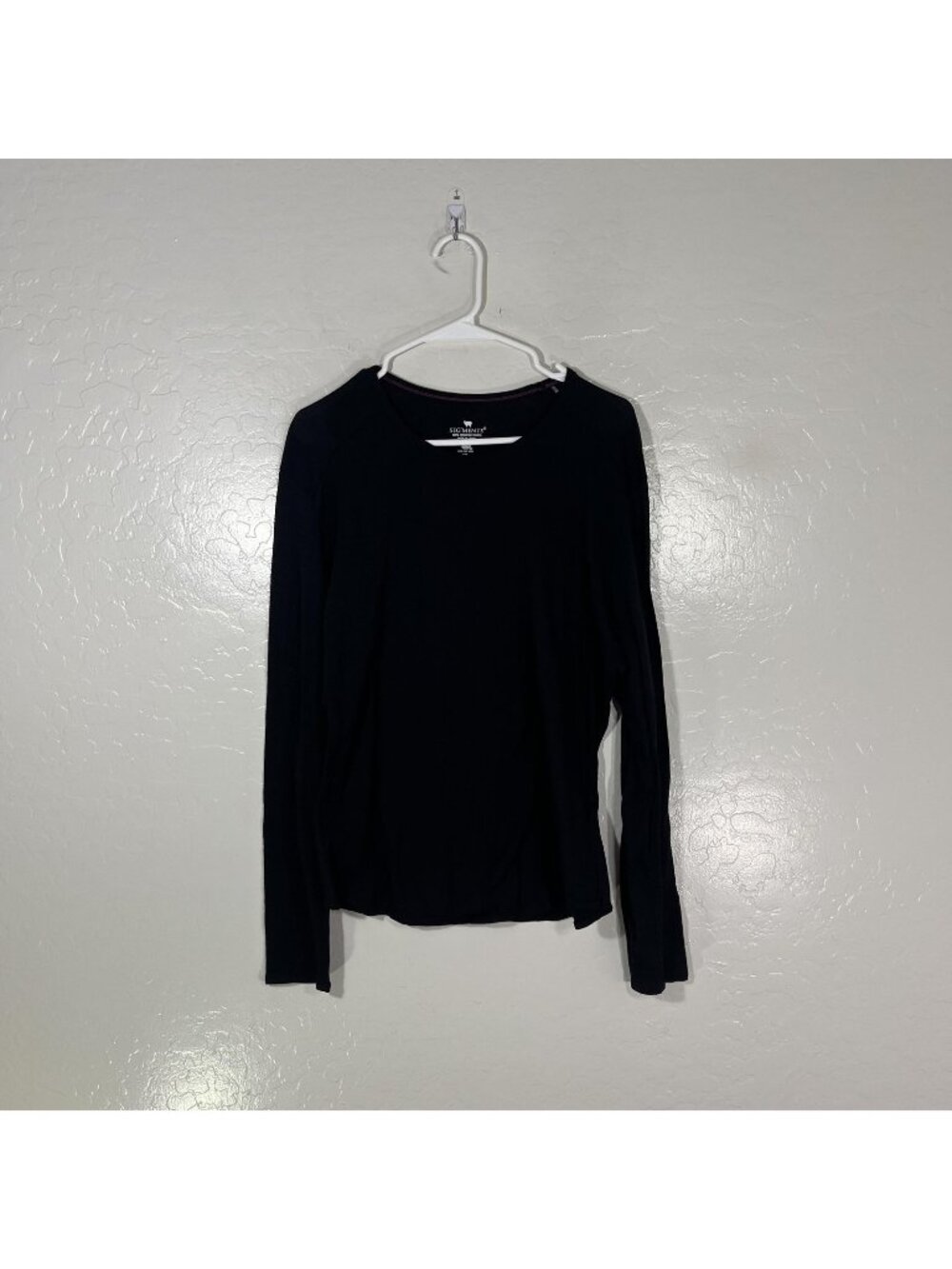 SEG'MENTS Shirt Womens XL Black Long Sleeve 100% Merino Wool Base Layer Tee Top